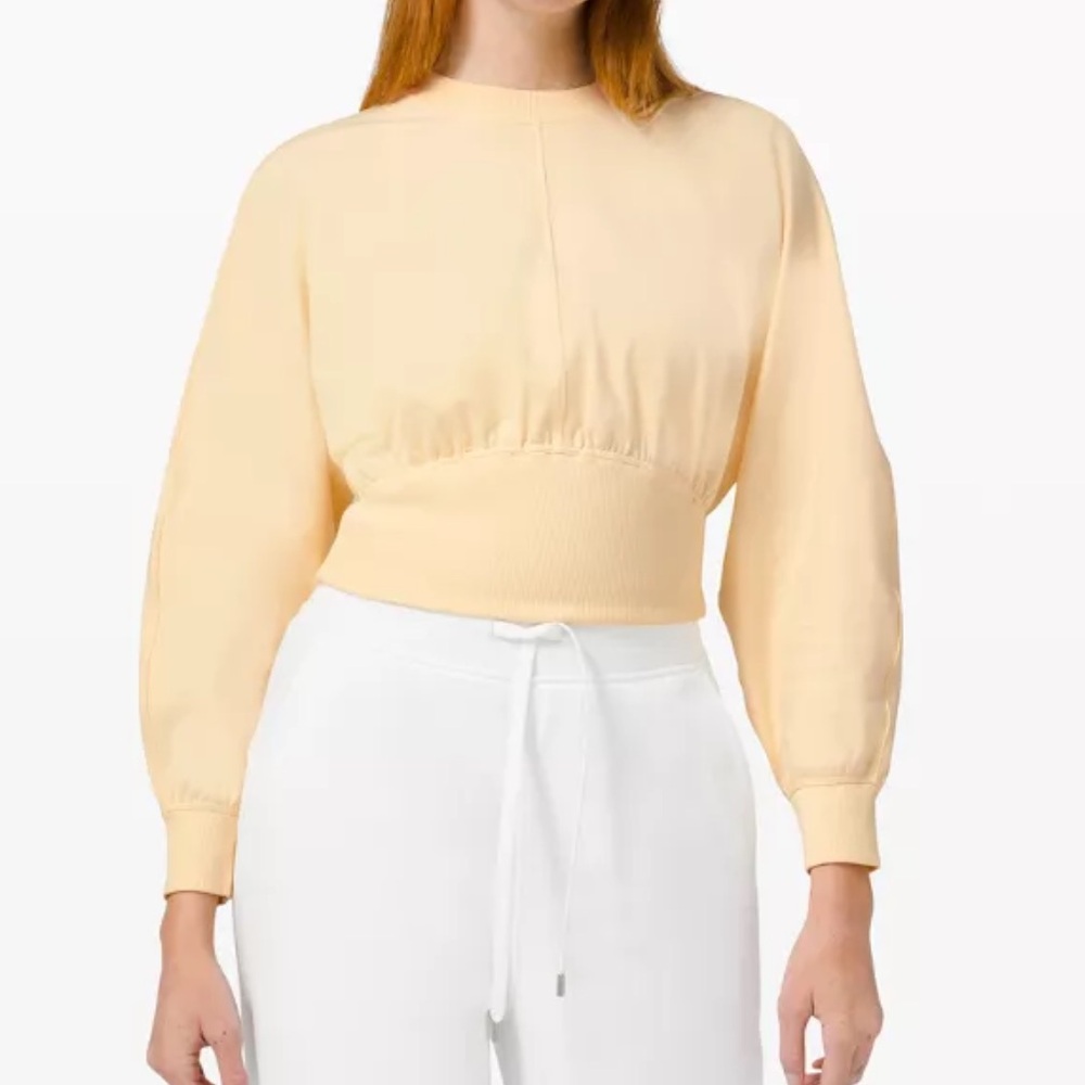 lululemon athletica Cropped Pullover Top in Pale Yellow